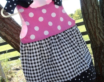 SALE - PDF e-Pattern - Dress - Jumper with Ribbon Ties Sewing Pattern - 7 sizes - 6 months to 6 years