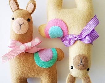 Felt LLama Softie Toy Sewing Pattern - Tutorial - PDF e PATTERN