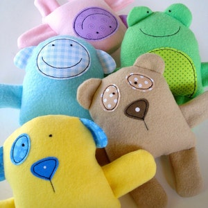 Toy Sewing Pattern PDF ePATTERN for Baby Animal Softies image 1