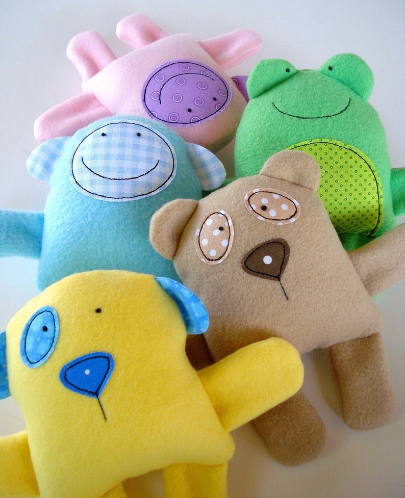 Toy Sewing Pattern PDF ePATTERN for Baby Animal Softies image 1