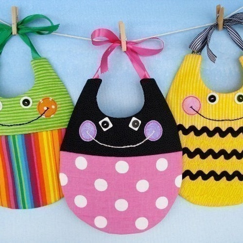 Baby Bib Sewing Pattern for Beetle, Ladybug and Bee Bib Pattern - PDF e-Pattern