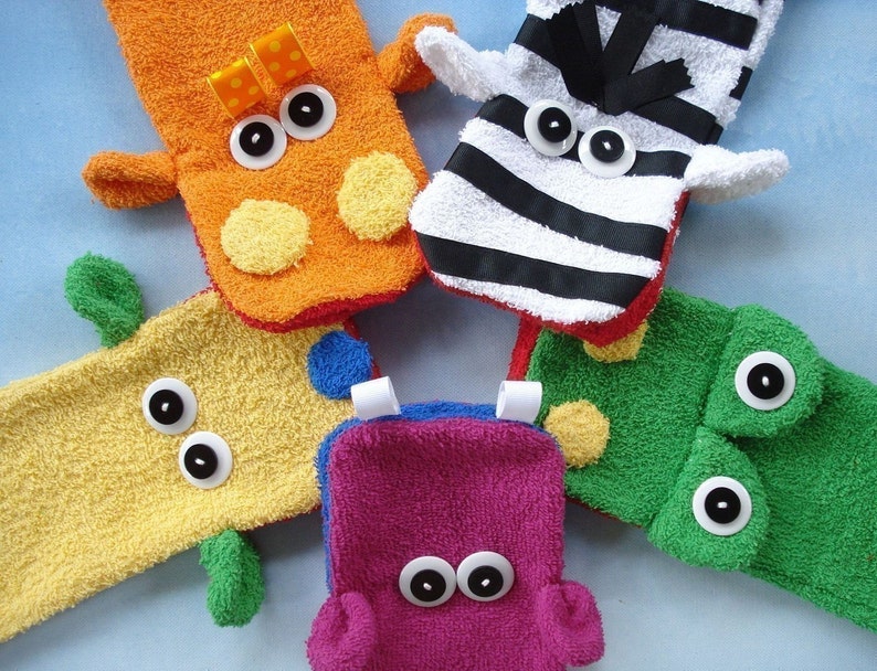 Toy Sewing Pattern for Wash Cloth Hand Puppets PDF e-Pattern image 1