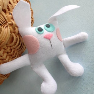 Mini Bunny Pillow Pal Felt Softie Sewing PDF e Pattern