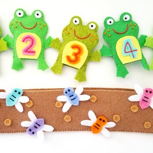 Finger Puppet Using Number Felt Sewing Pattern - Five Little Speckled Frogs Finger Puppet Set Felt ...