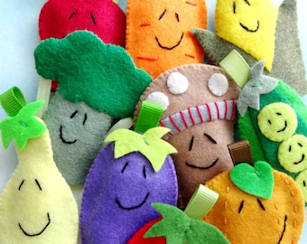 Vegetable Felt Finger Puppets Sewing Pattern - PDF ePATTERN