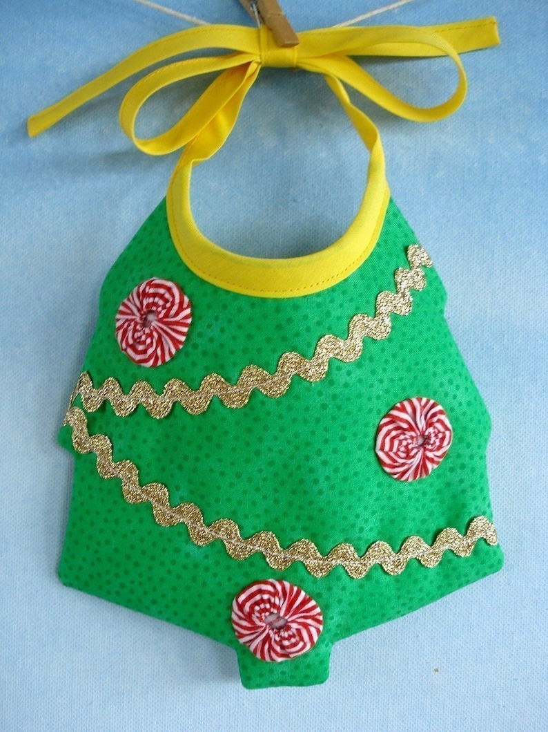 Christmas Baby Bib Sewing Pattern for Elf, Tree and Ornament PDF ePattern image 3