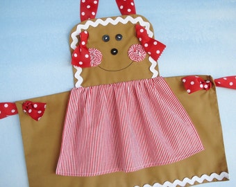 Apron Christmas Sewing Pattern for Children - Gingerbread Girl, Snowman and Plain Knot Apron - PDF ePattern