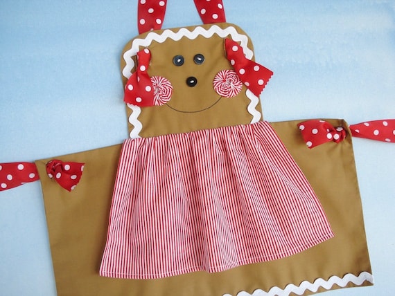 Apron Christmas Sewing Pattern for Children - Gingerbread Girl, Snowman and Plain Knot Apron - PDF ePattern