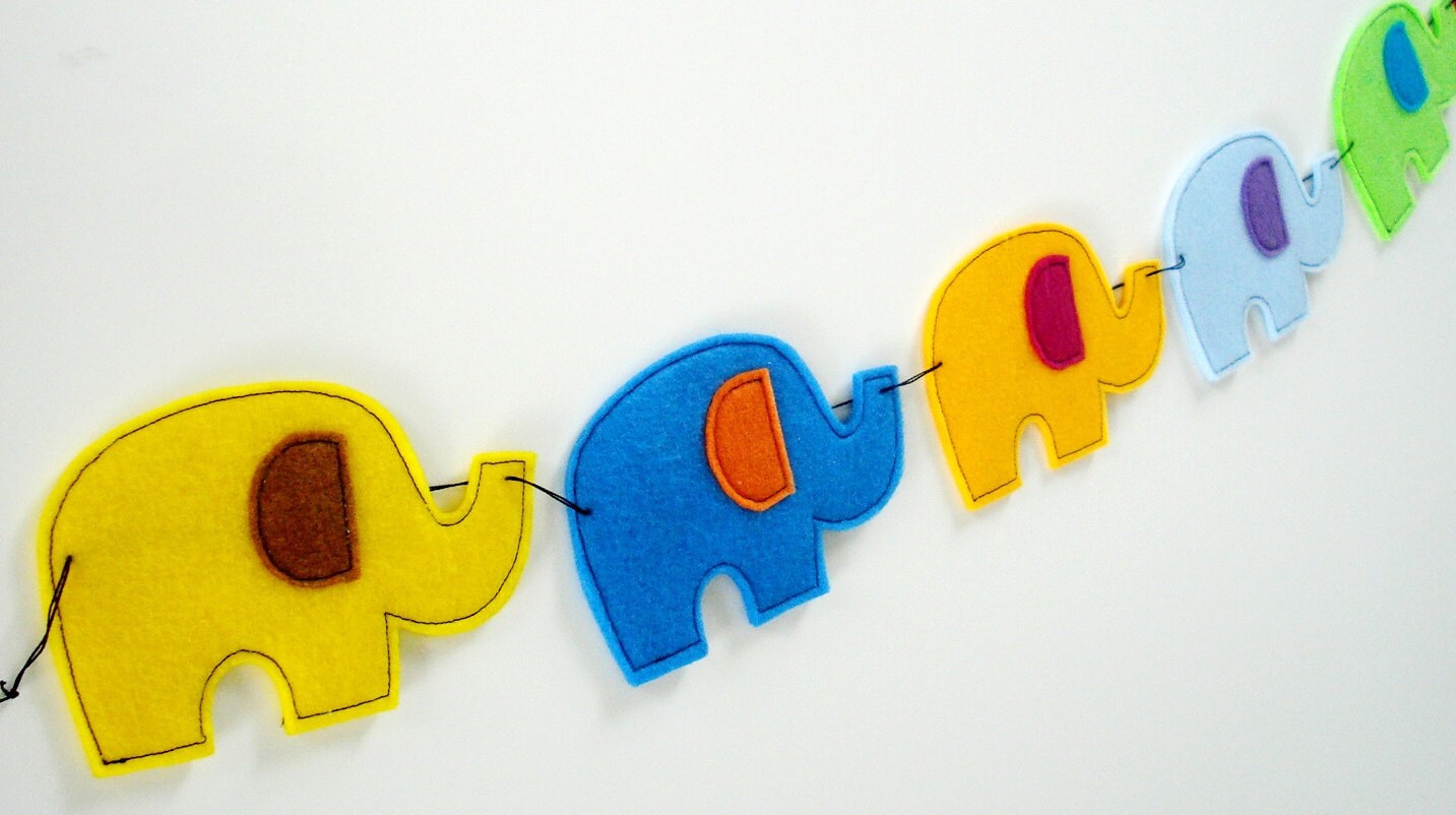 Felt Elephant & Pennant Banners Sewing Pattern - PDF Epattern - Etsy