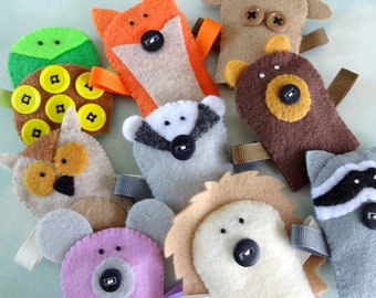 Felt Sewing Pattern Woodland Animals - Felt Forest Critter Finger Puppets Sewing Pattern - PDF ePATTERN