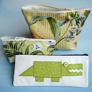 Sewing Pattern for Zippered Pouch Fabric Pencil Case - PDF e Pattern - Make Up Bag
