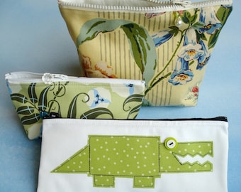 Sewing Pattern for Zippered Pouch Fabric Pencil Case - PDF e Pattern - Make Up Bag