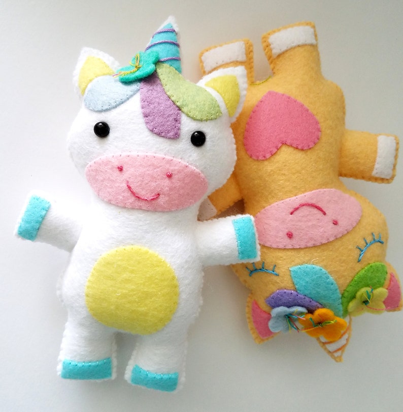Felt Unicorn Softie Toy Sewing Pattern Tutorial PDF - Etsy UK