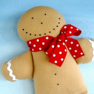 Christmas Gingerbread Man Toy Sewing Pattern - PDF ePATTERN and Snowman Doll-Gift Holders