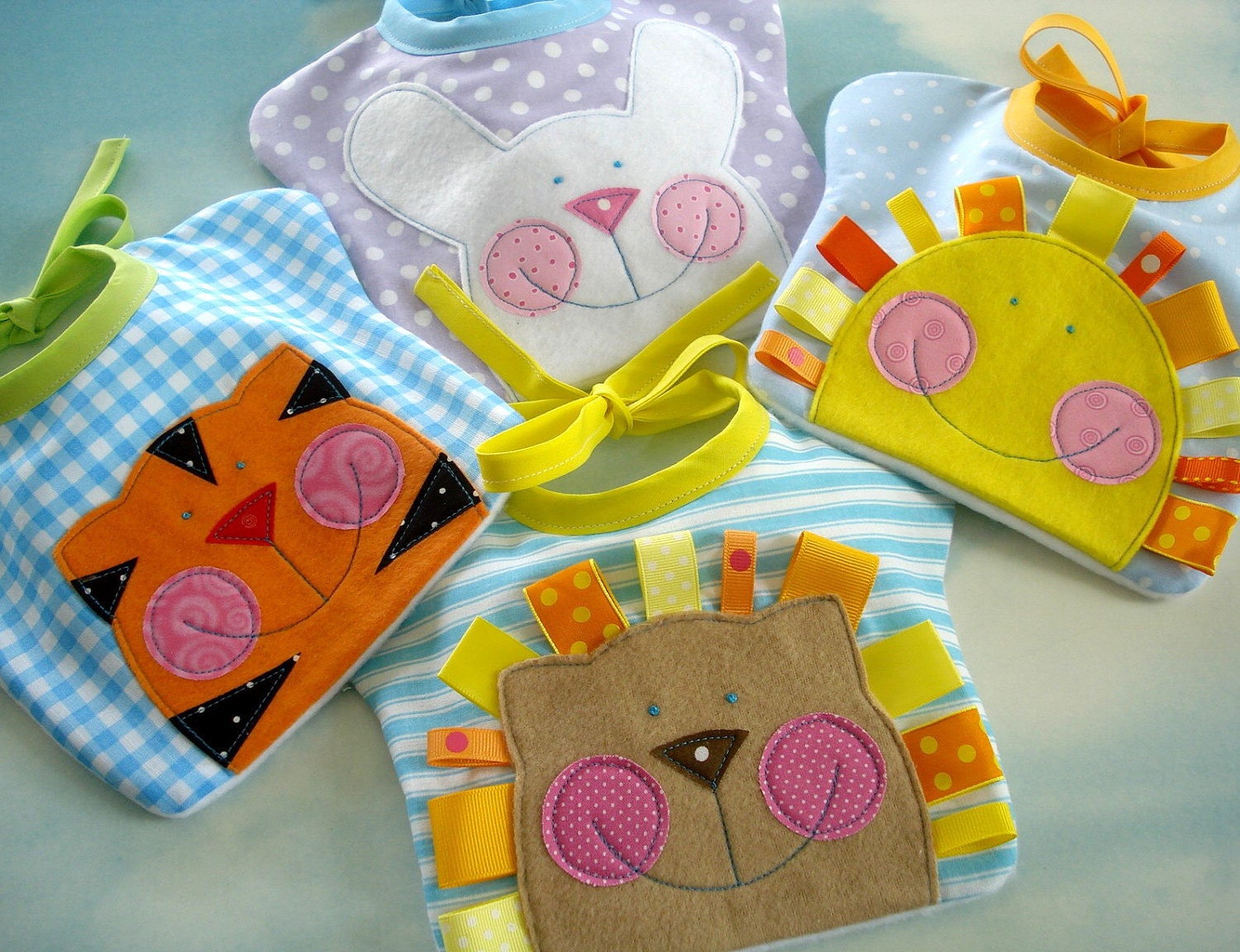 Happy Face Baby Bibs Sewing PDF E Pattern Lion Sun Bunny - Etsy