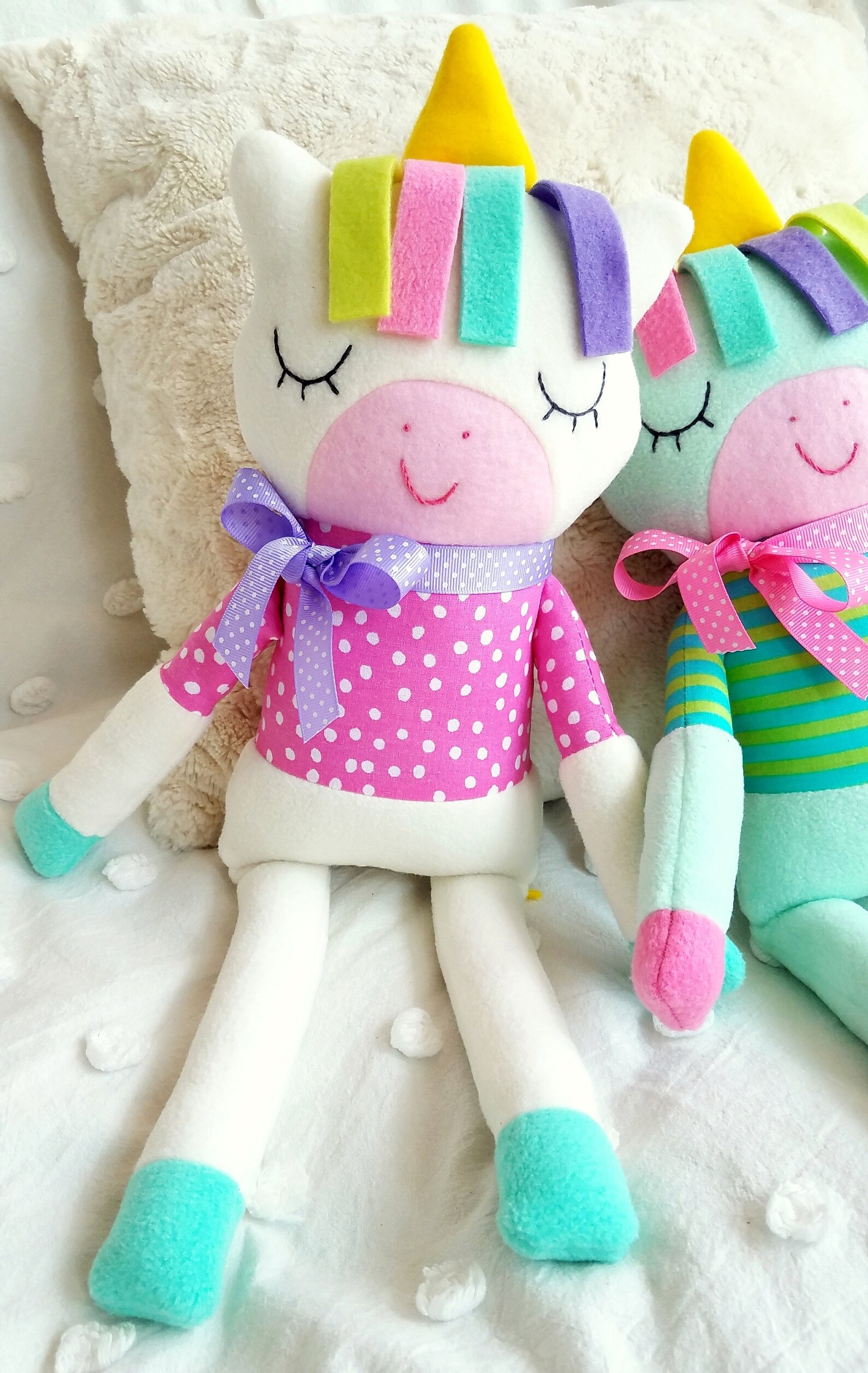 Unicorn Softie Sewing Pattern - Sleepy Soft Fleece Toy Animal Sewing ...