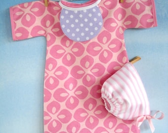 SALE - PDF e-Pattern - Baby Doll Nightgown - Dress, Bonnet and Bib - 15 Inch to 16 Inch Dolls