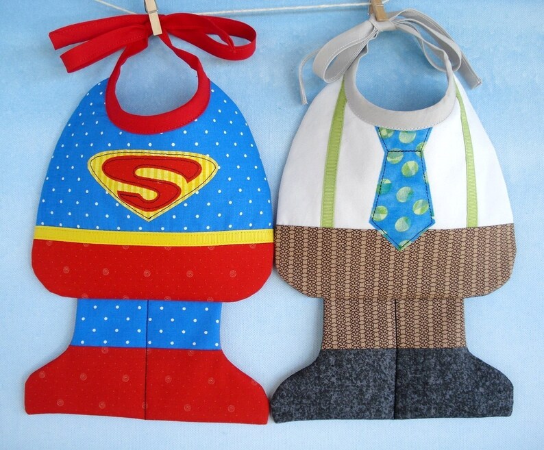 SALE PDF ePattern Super Baby and Little Man Baby Bib Sewing Pattern image 4