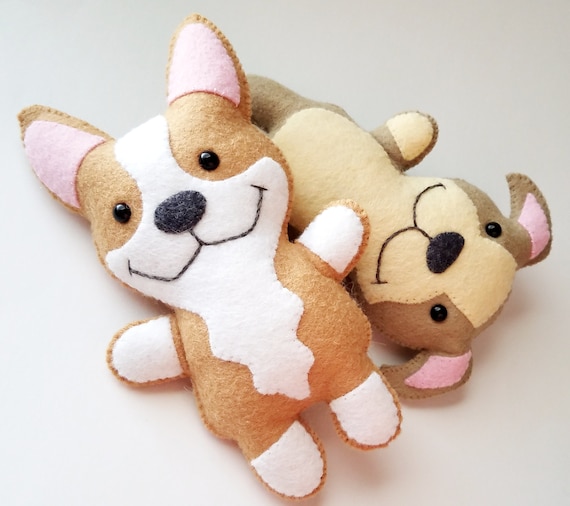 Dog Softies Felt Sewing Pattern Toy Corgi Bulldog Tutorial PDF Epattern E  Pattern Hand Sewing Animal Pet (Download Now) 