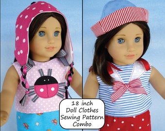 18 inch Doll Clothing COMBO PDF Sewing Patterns