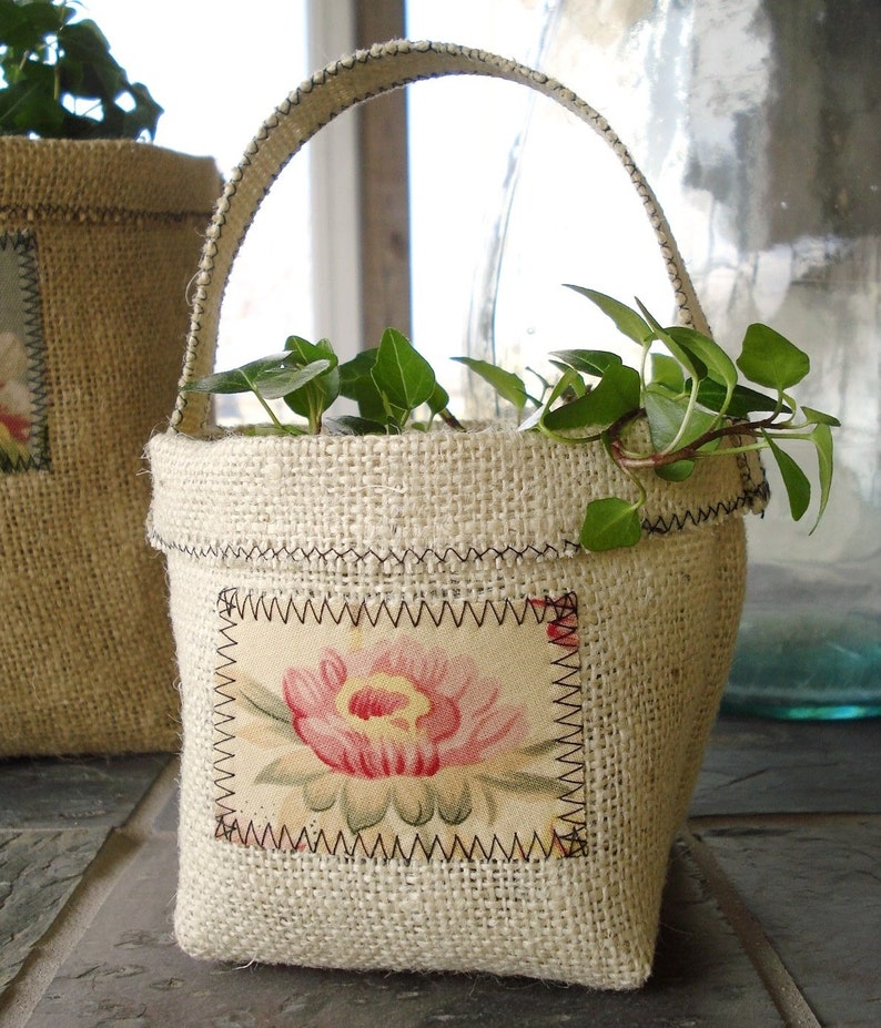 Container Sewing Pattern for Burlap Clay Pot Covers PDF ePattern image 4