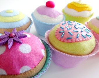 Felt Cupcakes Sewing Pattern