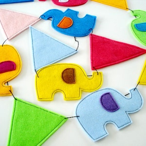 Felt Elephant & Pennant Banners Sewing Pattern - PDF ePATTERN