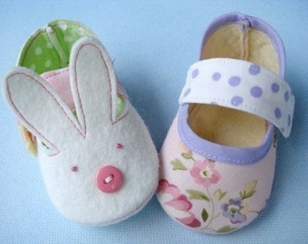 Bunny and Plain Baby Shoes - Booties Sewing Pattern Sewing Pattern - PDF ePattern