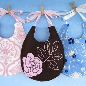 Baby Bib Sewing Pattern - Pretty Pieced Bib with Ribbon Ties - PDF ePattern