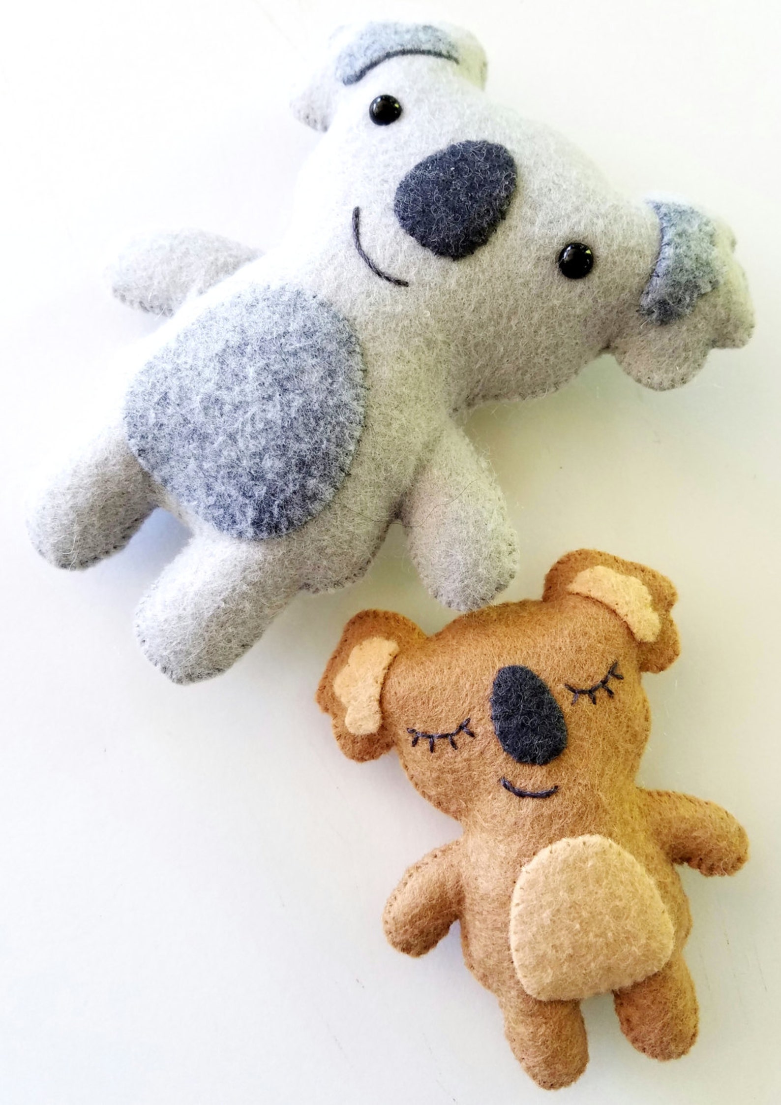Felt Koala Bear Softies Felt Toy Sewing Pattern Tutorial Etsy