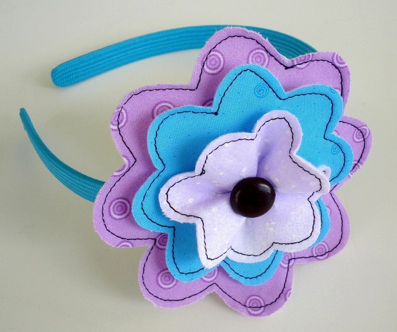 Sewing Pattern Flowers, Leaf & Narrow Headband PDF e-Pattern image 2