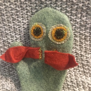 Wool felt kids hand puppet monsters