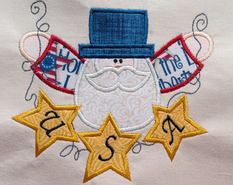 USA Uncle Sam applique machine embroidery design 5x7 hoop size INSTANT DOWNLOAD