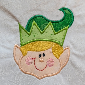 Christmas Elf Face Applique, Machine Embroidery Design - 4x4 hoop - INSTANT DOWNLOAD
