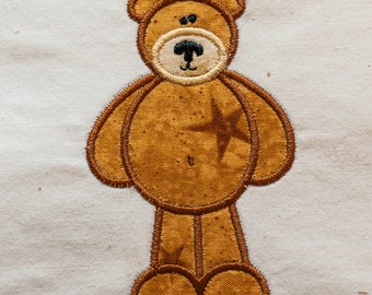 Original - Standing Teddy Bear Applique, Embroidery Machine Design 4x4 and 5x7 hoop designs (both sizes included) INSTANT DOWNLOAD