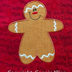 Gingerbread Man Applique Embroidery Machine Design - 4x4 hoop - INSTANT DOWNLOAD