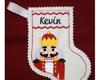 Nutcracker Christmas stocking-embroidery machine design-completely sewn by machine INSTANT DOWNLOAD GIFT holder