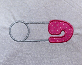 Baby Diaper Pin Applique Machine Embroidery Design. 4x4 hoop.  INSTANT DOWNLOAD