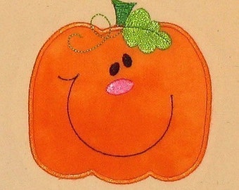 Halloween Fall Cute Pumpkin applique machine embroidery design 4x4 hoop INSTANT DOWNLOAD