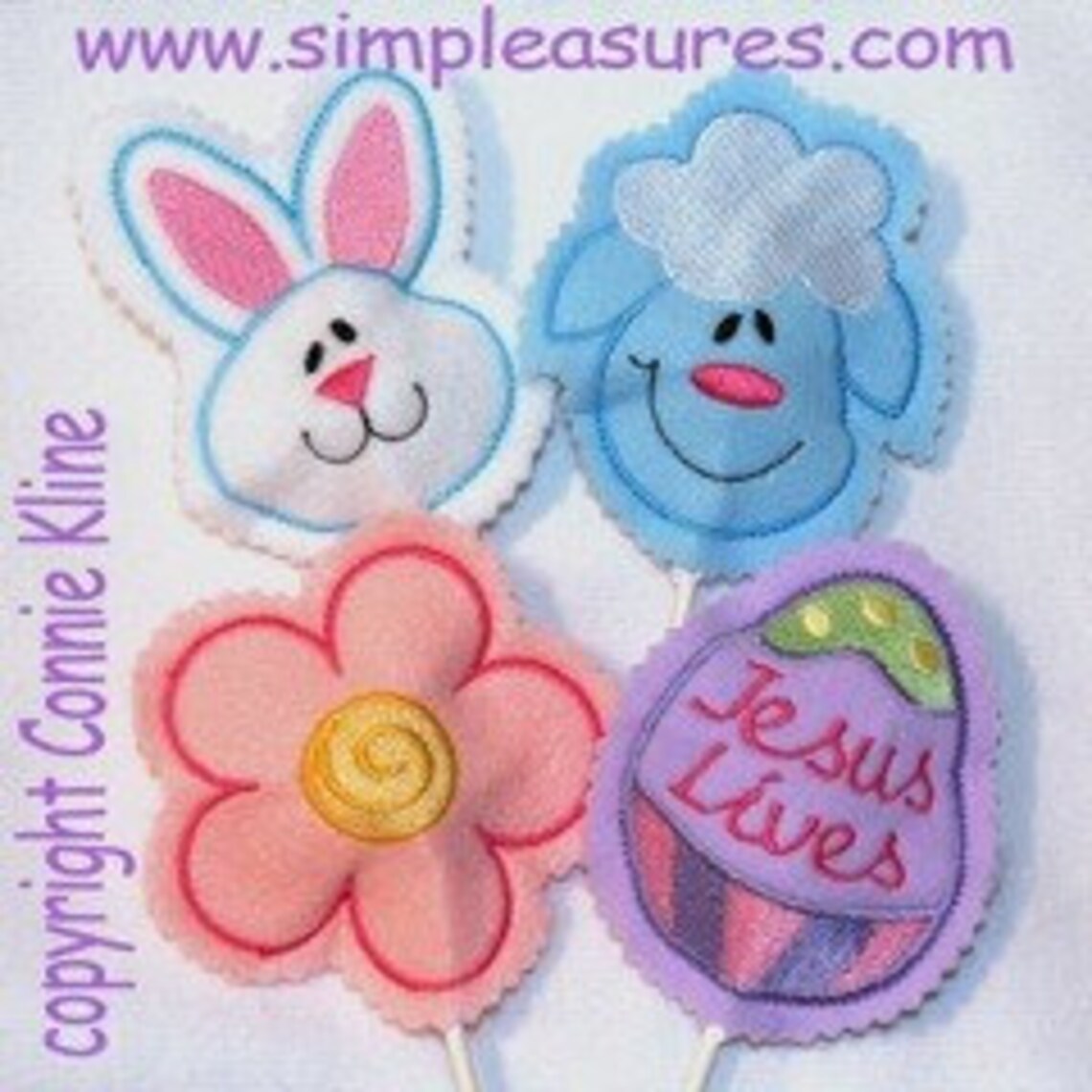 Easter Sucker Covers Set of 4 Machine Embroidery Designs 4x4 Hoop Bunny ...
