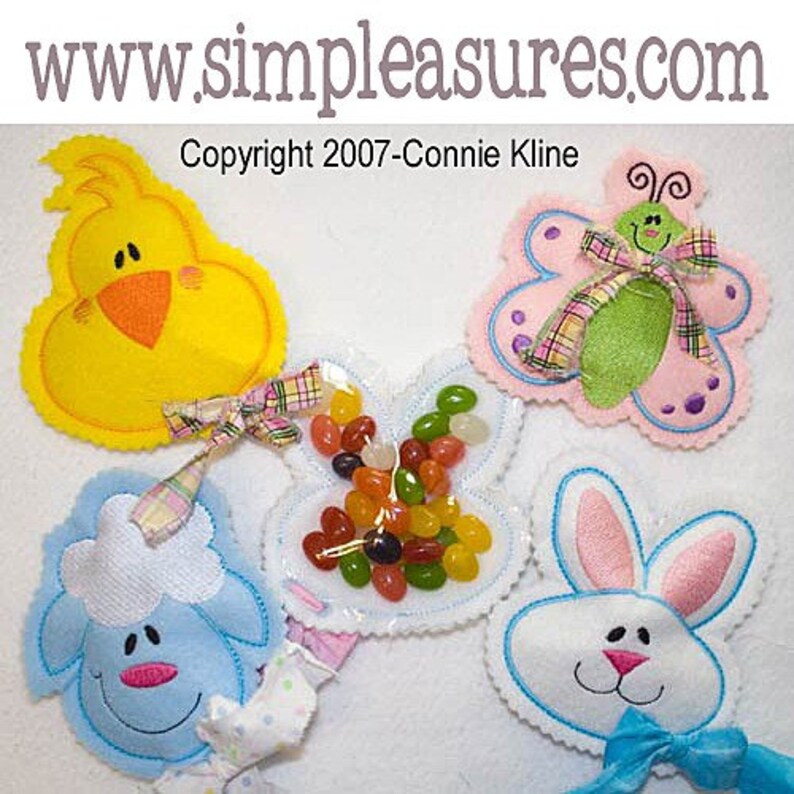 Easter Candy Cozies Set of 4 Machine Embroidery Designsbutterfly Lamb