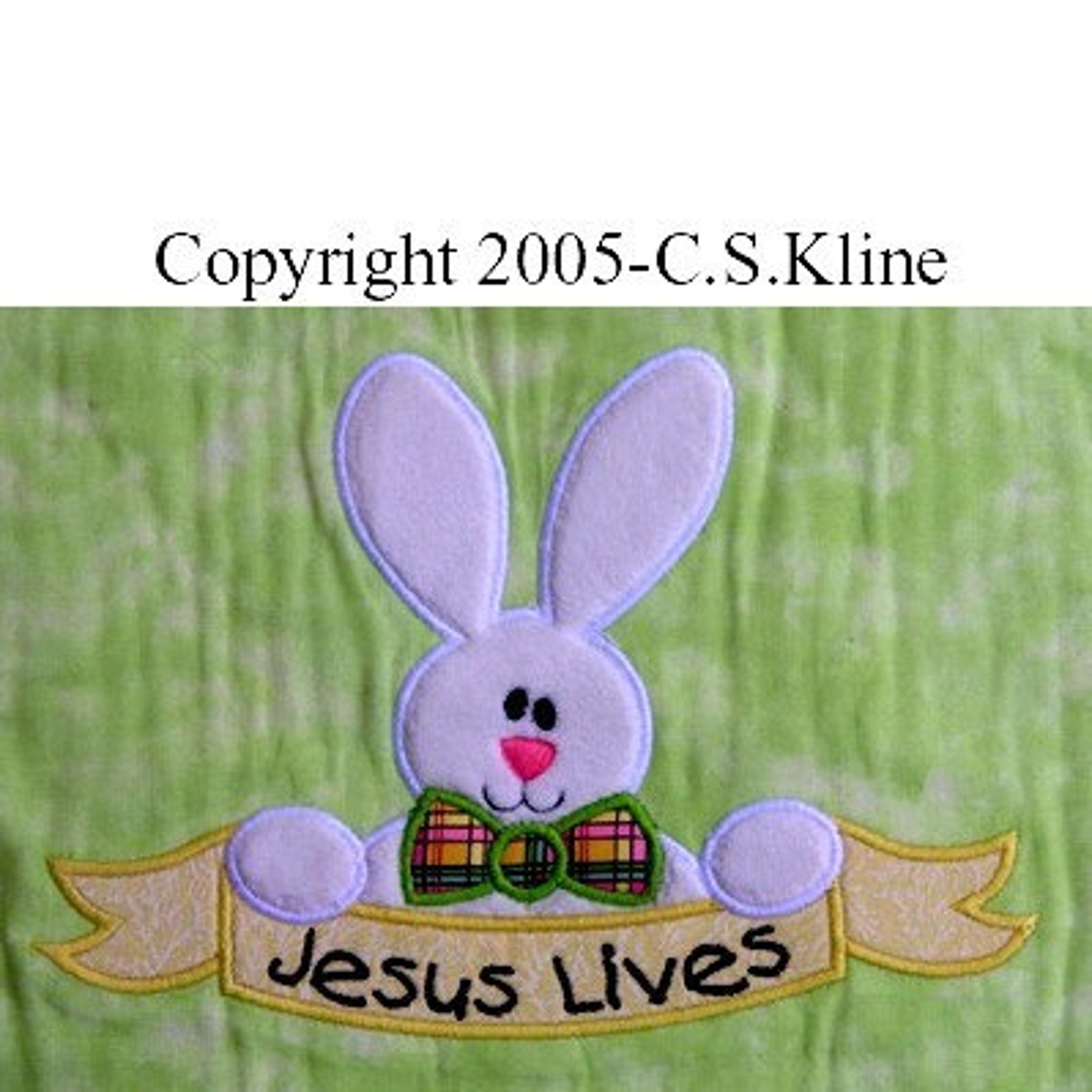 Spring Easter Bunny Rabbit With Jesus Banner Applique Etsy