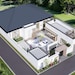 Plan De Maison De Style Ranch 1980 Pieds Carrés - 5 Chambres, 3 Sdb, Garage 3 Places, Terrasse Grillagée - Fichier PDF
