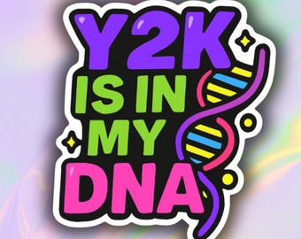 Y2K DNA Vinyl Sticker | Neon 2000s