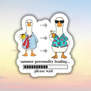 Summer Personality Loading Goose Sticker Funny Vacation Mode Meme Decal
