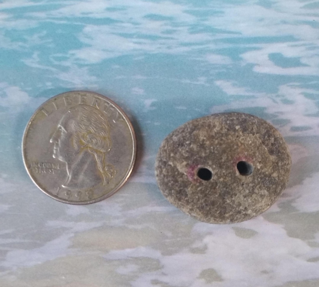 Quit Button Stone Medium Sized Natural Stone Button 1