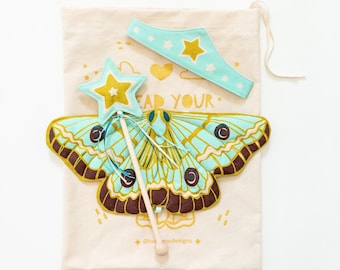 Ensemble d'habillage de fée papillon, ensemble de jeu de simulation de diadème d'ailes pour enfant, cadeau de vacances pour fille