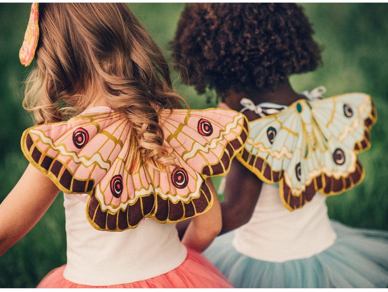 Pink Butterfly Wings, Fairy Wings, Faerie Wings, Gift for Girl, Fairy Dress Up, Holiday Present, Pretend play costumes by Lovelane image 2