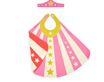 Super Tiara & Cape, Super Girl Costume, Wonder Woman, Costume Play, Pink Cape, Purple Cape, Blue Cape, Powerful Girl, Princess, Kids Play