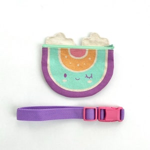 Pastel Rainbow Belt Bag, Belted Fanny Pack for Toddlers to Tweens, Graduation Present, Novelty Hip Bag, Crossbody Purse for Girl image 1